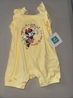 Disney Yellow Minnie Mouse Ruffle Romper